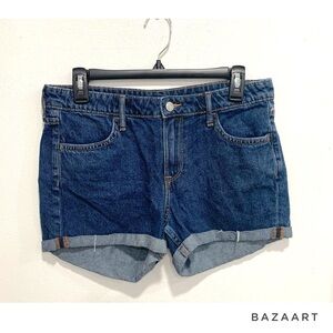 H&M &Denim Cuffed Mid Rise Bleu Jeans Shorts